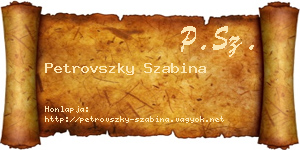Petrovszky Szabina névjegykártya