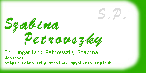 szabina petrovszky business card